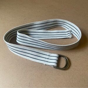 Striped Adjustable Canvas Metal D Ring Belt​